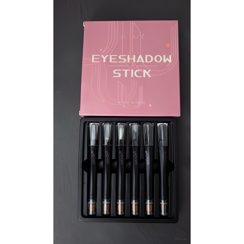 LUXAZA PRO Neutral Eyeshadow Metallic Shimmer Stick 6 Count, A013 GOLDENTREE
